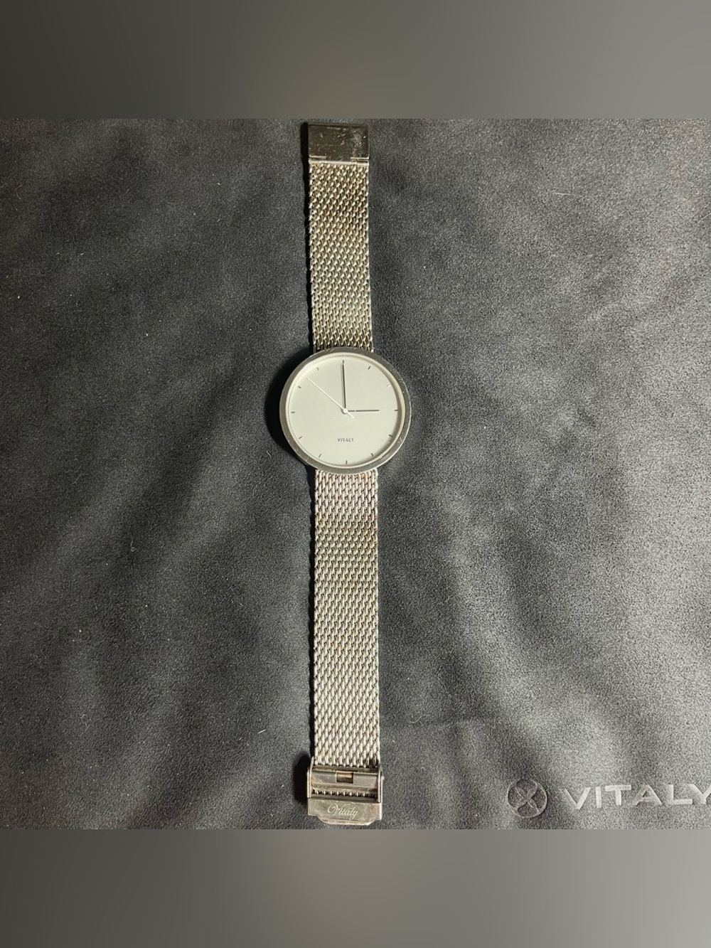 Vitaly Stainless Steel Silver-tone Mesh Watch 8 Inches *Needs New Battery*